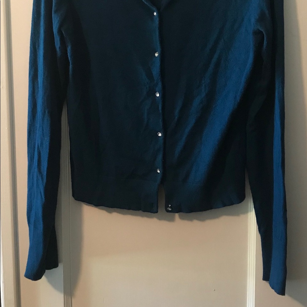 Express Large Blue Cardigan, Button Down, Euc - image 7